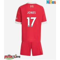 Camiseta Liverpool Curtis Jones #17 Primera Equipación para niños 2025-26 manga corta (+ pantalones cortos)